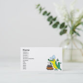 シェフおもしろい料理ゲーターアリゲーターマンガ 名刺 (スタンド正面)