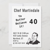 シェフ🎉おもしろい調理師40歳 招待状 (裏面)