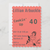 シェフ🎉おもしろい調理師40歳 招待状 (裏面)