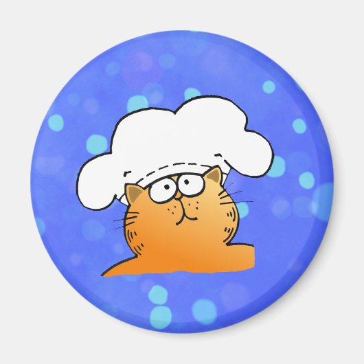 シェフおもしろい |漫画おもしろい子猫Chef マグネット (正面)