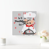 シェフおもしろい- Itディナーの時間はまだ スクエア壁時計 (ホーム)