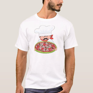 シェフおよびピザ Tシャツ
