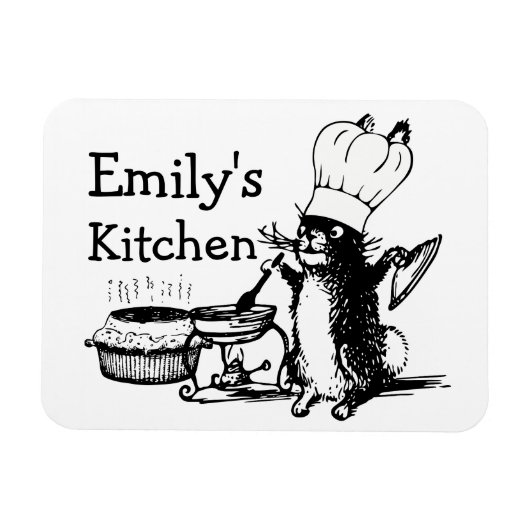 シェフかわいいバニー マグネット (横)