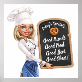 シェフかわいらしバーホームオクトーバーフェストポスター ポスター