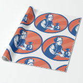 シェフが札束を持ってレストランの財務を管理 ラッピングペーパー (アンロールド)