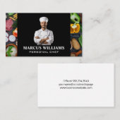 シェフが腕を組む | 刻んだ食べ物 名刺 (正面/裏面)