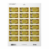 シェフが赤いエプロンを市松模様に着た ラベル (フルシート)