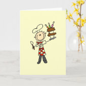 シェフとお誕生日ケーキ カード (黄色い花)