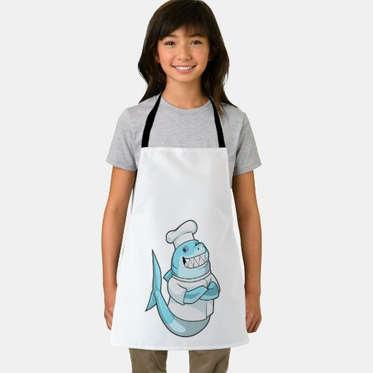 シェフとしてのシャークと料理エプロン エプロン (インサイチュ)