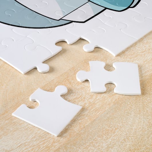 シェフとしてのシャークと料理エプロン ジグソーパズル (側面)