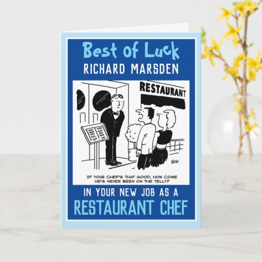 シェフとしての新しい仕事 カード (黄色い花)