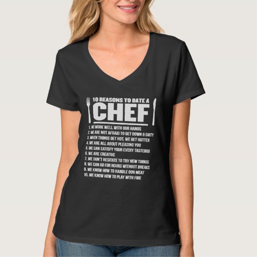 シェフとデートする理由0 Tシャツ (正面)