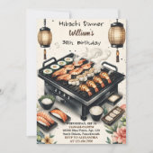 シェフと一緒に BBQ 日本の寿司 焼き鳥 30歳の誕生日パーティーに参加しよう 招待状 (正面)