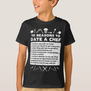 シェフと付き合うべき10の理由 面白い デート 料理 男性 女性用 Tシャツ