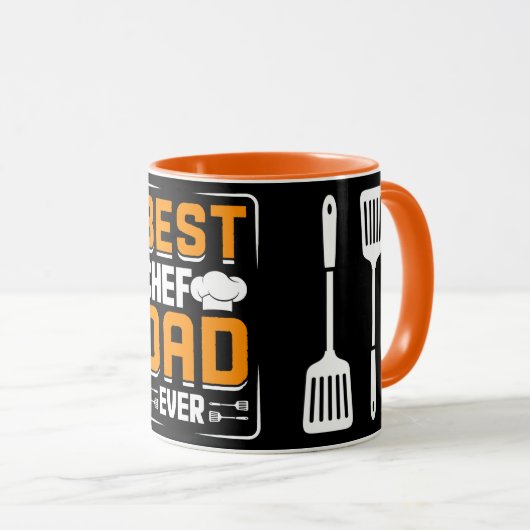 シェフと最高のパパエバーコーヒーマグ マグカップ (正面右)
