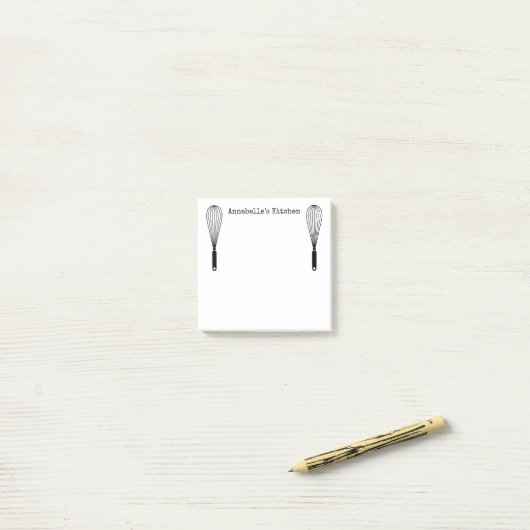 シェフのウィスクスのパーソナライズ ポストイット (デスク上)