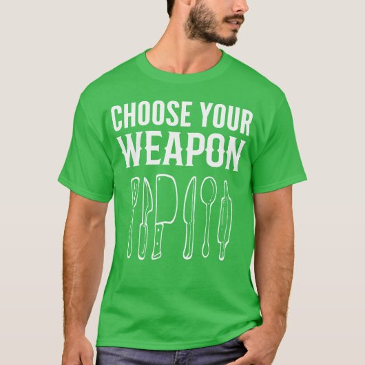シェフのギフト家族向け武器を選択 Tシャツ (正面)