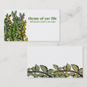 シェフのケータリングを調理するカスタムな色のタイムのハーブ 名刺 (正面/裏面)