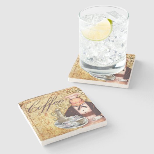 シェフのコーヒー ストーンコースター (横)