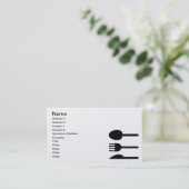 シェフのサービス係の料理店主ビジネス黒 名刺 (スタンド正面)