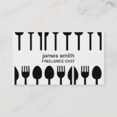 シェフのサービス係の料理店主ビジネス黒 名刺 (裏面)