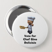 シェフのジーノピンのための投票 缶バッジ (正面&裏面)