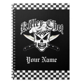 シェフのスカルおよび交差させたシェフのナイフ2 ノートブック