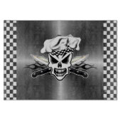 シェフのスカルおよび燃えるようなシェフのナイフ2 カッティングボード (正面)