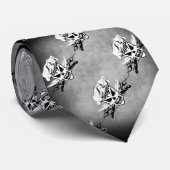 シェフのスカルおよび燃えるようなシェフのナイフ2 ネクタイ (ロール)