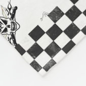 シェフのスカルおよび燃えるようなシェフのナイフ2 フリースブランケット (角)