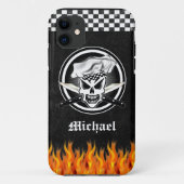 シェフのスカル2および交差させたシェフのナイフ Case-Mate iPhoneケース (裏面)