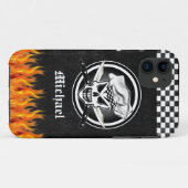 シェフのスカル2および交差させたシェフのナイフ Case-Mate iPhoneケース (裏面(横))