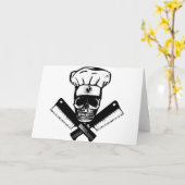 シェフのスカル(B&W) カード (黄色い花)