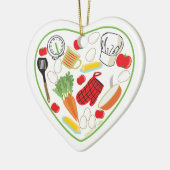 シェフのハートのオーナメント セラミックオーナメント (左)