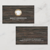 シェフのベーカリーのケータリングの金ゴールドのロゴ木モダン 名刺 (正面/裏面)