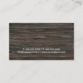 シェフのベーカリーのケータリングの金ゴールドのロゴ木モダン 名刺 (裏面)