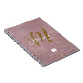 シェフのレシピスタイリッシュのために塵のバラのモノグラム ノートブック (右側)