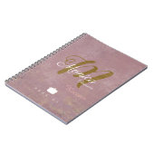 シェフのレシピスタイリッシュのために塵のバラのモノグラム ノートブック (左側)