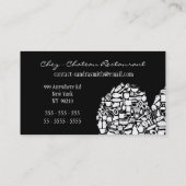 シェフのレストラン経営者またはマネージャーの名刺 名刺 (裏面)