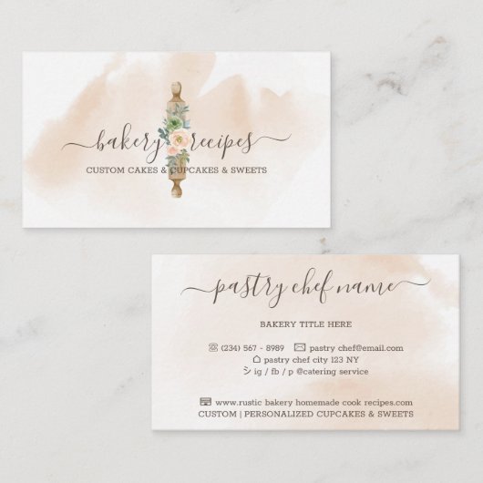 シェフのローリングピン ベーカリー 名刺 (正面/裏面)