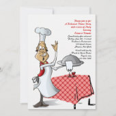 シェフの上等の結婚式のリハーサルの夕食の招待状 招待状 (正面)
