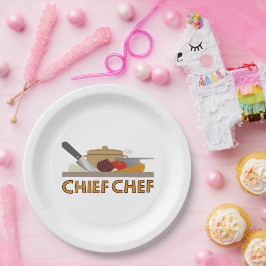 シェフの例題デザイン色 ペーパープレート (パーティー)