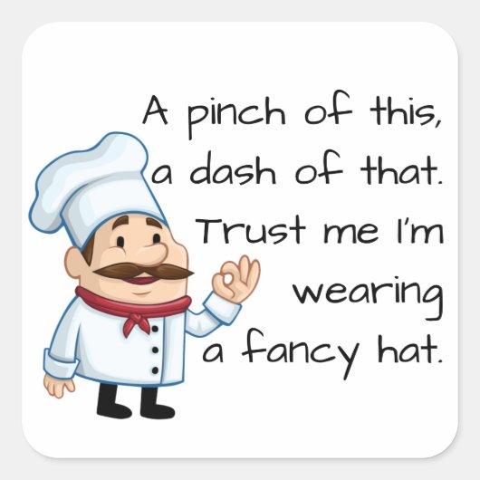 シェフの信頼引用文 スクエアシール (正面)