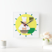 シェフの台所時計-正方形 スクエア壁時計 (ホーム)