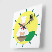 シェフの台所時計-正方形 スクエア壁時計 (傾斜)