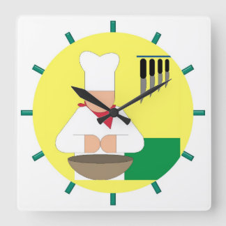 シェフの台所時計-正方形 スクエア壁時計