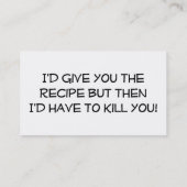 シェフの名刺 名刺 (裏面)