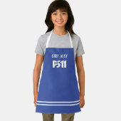 シェフの名前と学校のロゴのパーソナライズされた子供 エプロン (インサイチュ)