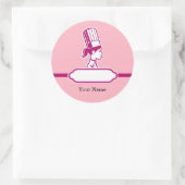 シェフの大パーソナライズされたきなラベル ラウンドシール (バッグ)