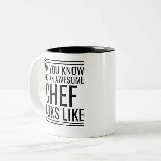 シェフの姿が分か素晴らしりました ツートーンマグカップ (正面左)
